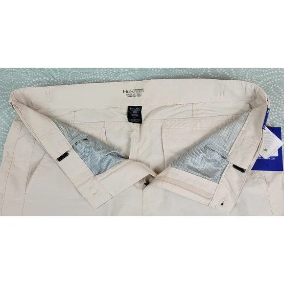 Huk Rogue 18 Performance Fishing Shorts Mens XXXL Bone Beige Nylon H2000083 NWT - Picture 8 of 10